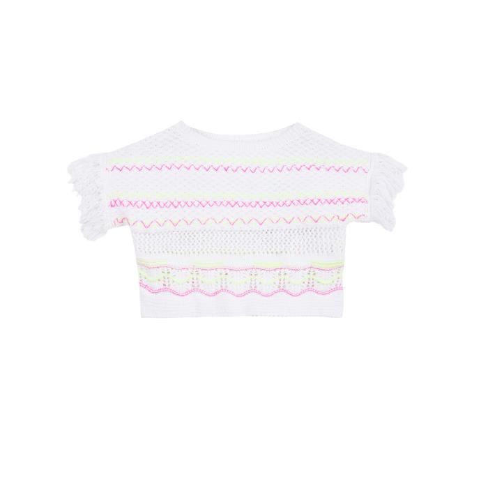 Z Pull en Tricot Blanc Bébé Fille