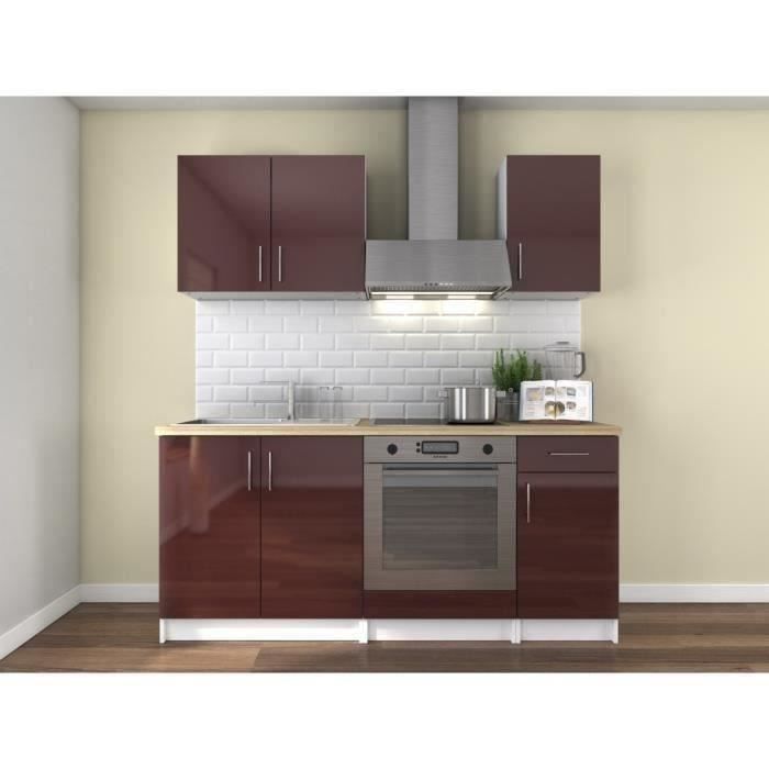 OBI Cuisine complète L 180 cm - Bordeaux laqué