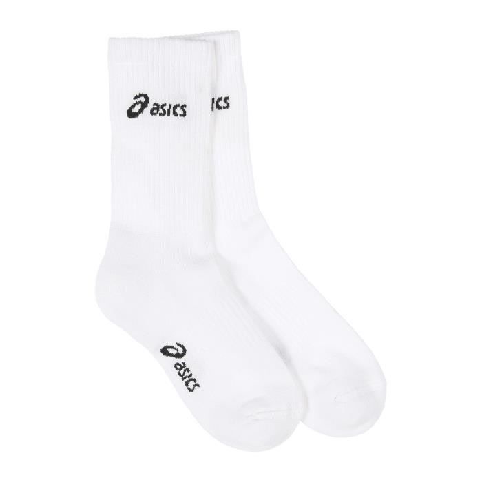ASICS Lot de 3 Paires de Chaussettes Running Crew - Mixte - Blanc