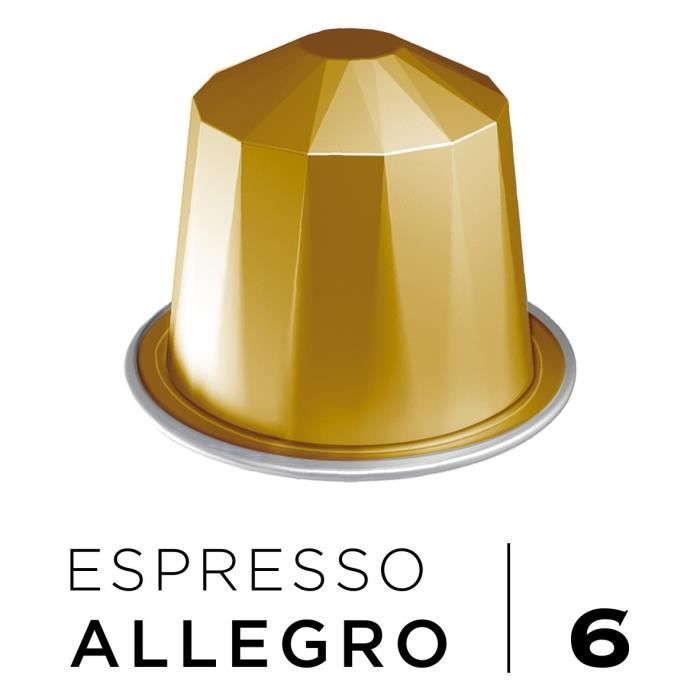 BELMIO Café Espresso Allegro Intensité 6 - Compatibles Nespresso - 10 capsules aluminium - 55 g