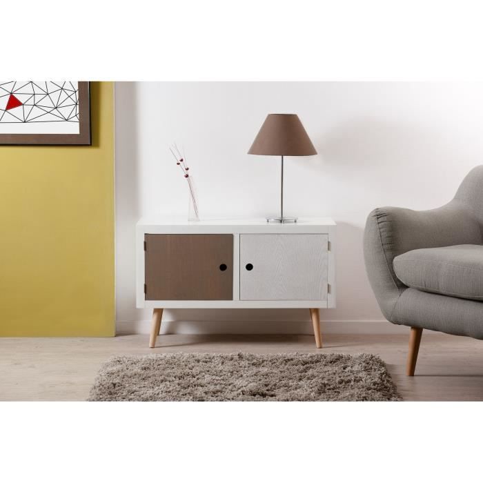 Lorenzo Pe Buffet Scandinave 2 Portes Blanc Gris Pin 91x34x57 Lorenzo Pe Buffet Scandinave 2 Portes Blanc Gris Pin 91x34x57