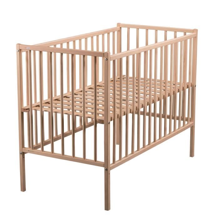 TINEO Lit bébé 70x140 cm vernis naturel