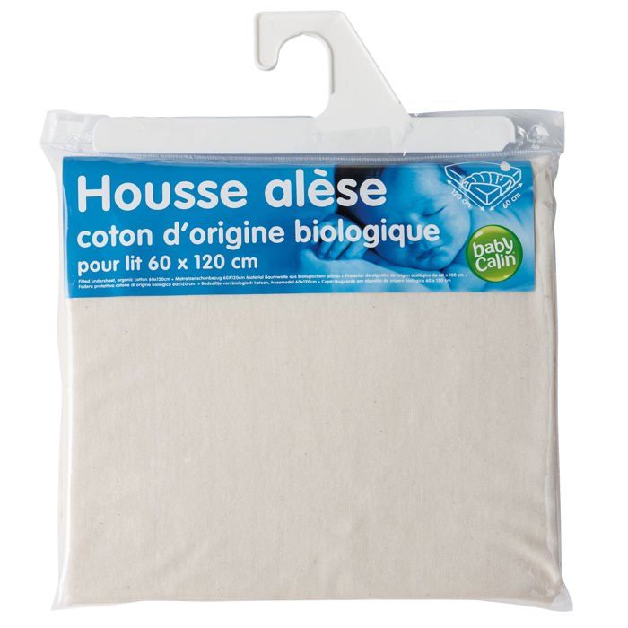 BABYCALIN Housse Alèse Bébé en Jersey 60 x 120 cm Coton Origine Bio