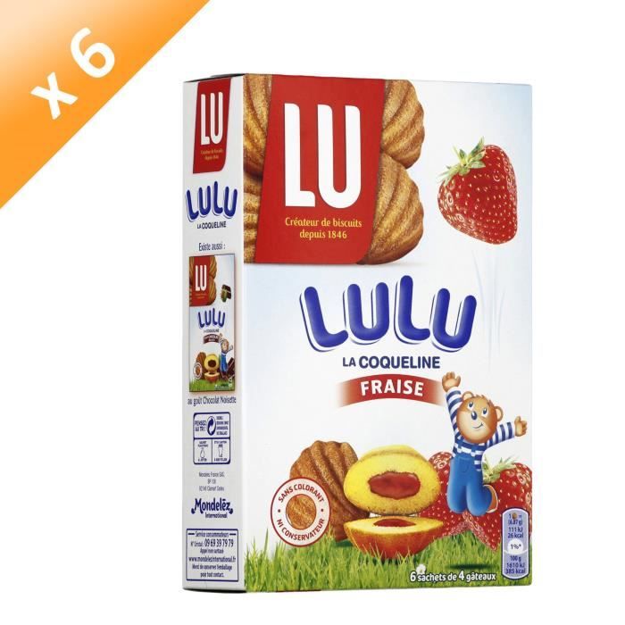 Lot de 6 LU Coqueline madeleines fourrées à la fraise - 165 g