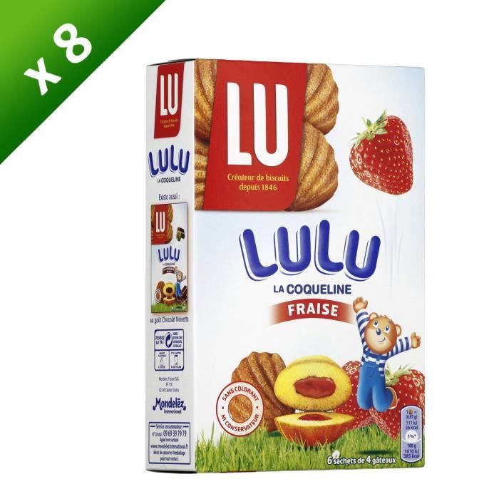 Lot de 8 LU Coqueline madeleines fourrées à la fraise - 165 g