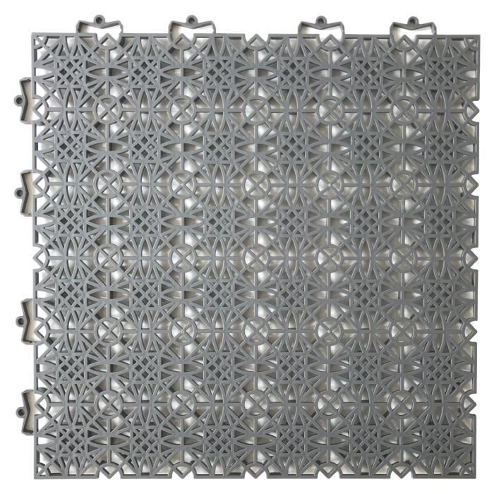 D-C-FLOOR Dalles de sol clipsables - Polypropylène - 38 x 38 x 1 cm - Gris anthracite