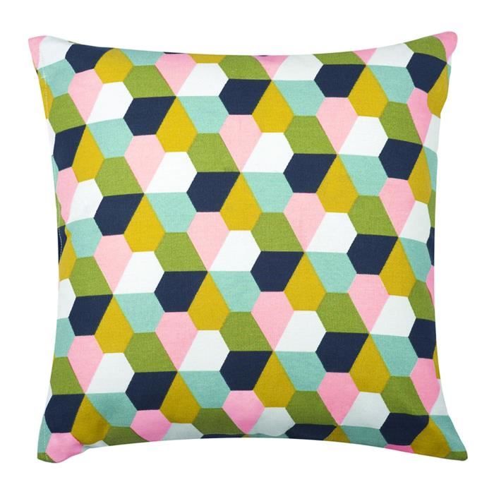Coussin Nila Foil - 100% coton - 40 x 40 cm - Bleu