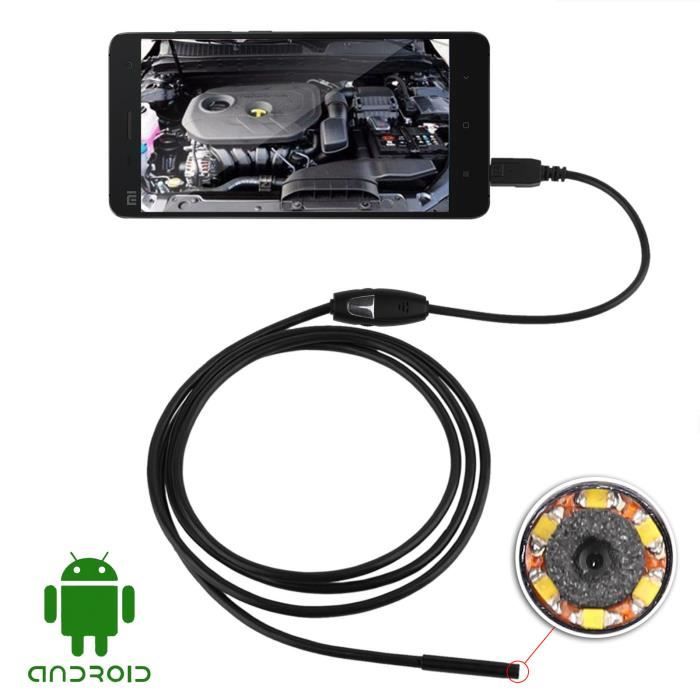 2M Android Endoscope 5mm 6 LED USB caméra d'Inspection étanche endoscope Snake Scope pour