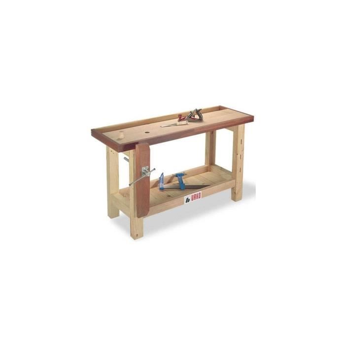 etabli de menuisier 1500 x 500 x 830 mm avec machoire frontale 1500