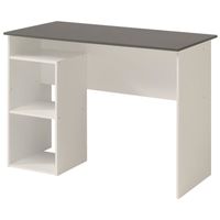 BUREAU SIA Bureau contemporain décor blanc et gris mat - BUREAU SIA Bureau contemporain décor blanc et gris mat -