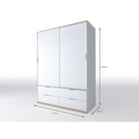 ARMOIRE DE CHAMBRE CAPRI Armoire de chambre style contemporain blanc ARMOIRE DE CHAMBRE CAPRI Armoire de chambre style contemporain blanc