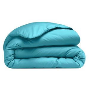 Housse couette 220 240 coton bleu - Achat / Vente pas cher
