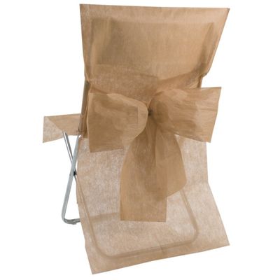 De Avec Vente Chaise Housse Mariage Taupe Noeud Achat XOPkiZu