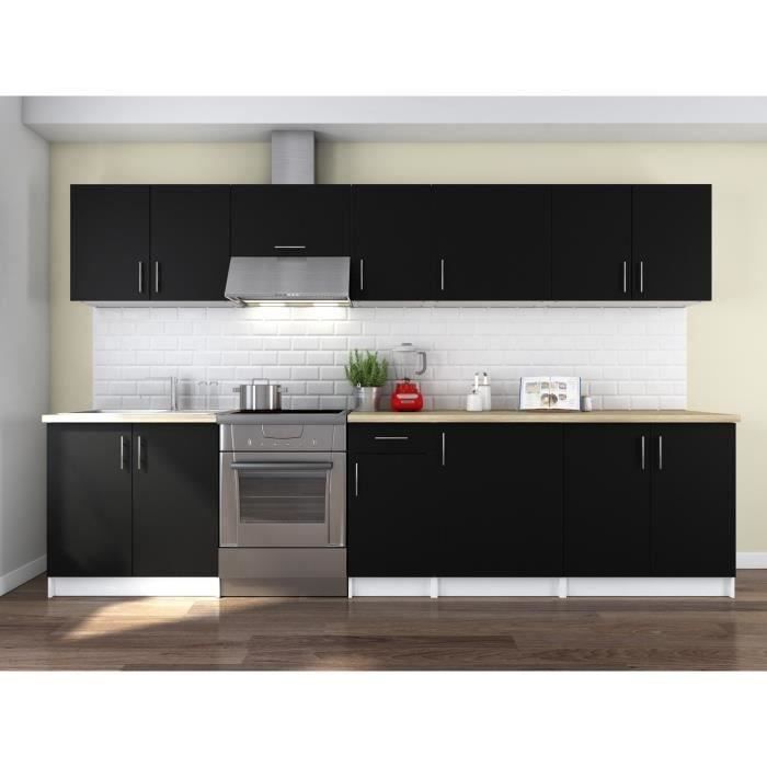 OBI Cuisine complète L 3m20 - Noir mat