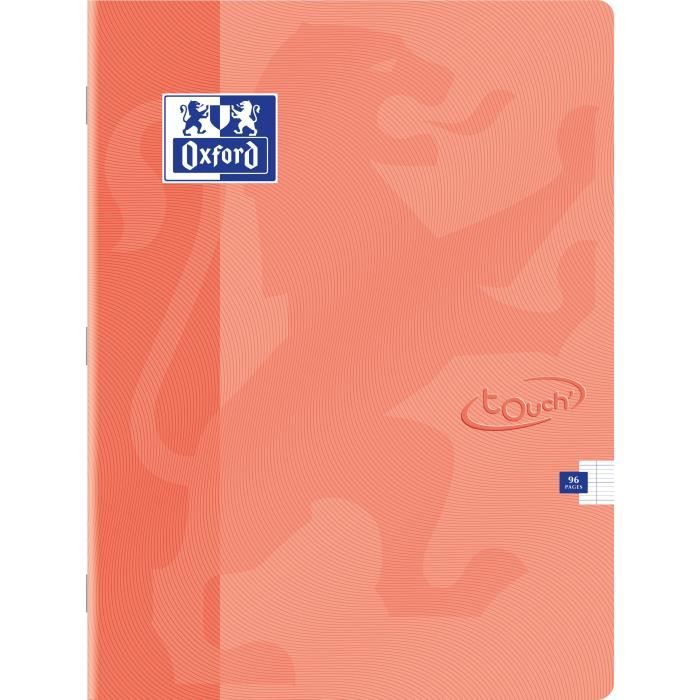 OXFORD Cahier Touch' agrafé - 24 x 32 cm - 96p seyès - Coloris assortis