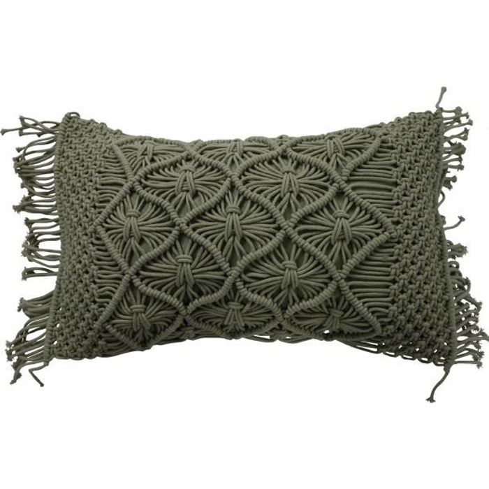 Coussin Macrame - 30 x 50 cm - Vert clair