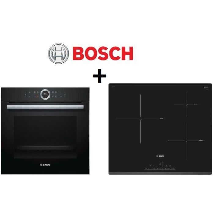 PACK cuisson BOSCH: HBG675BB1F Four multifonction pyrolyse+ PIJ631FB1E-Table de cuisson à Induction