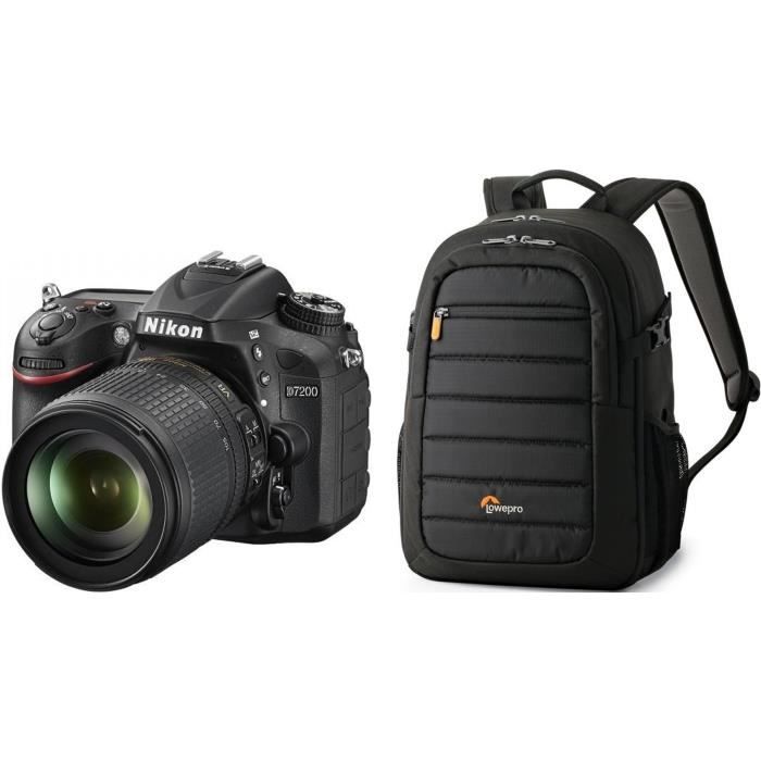 NIKON D7200 Appareil photo numérique Réflex avec objectif 18-105VR + Sac à dos photo