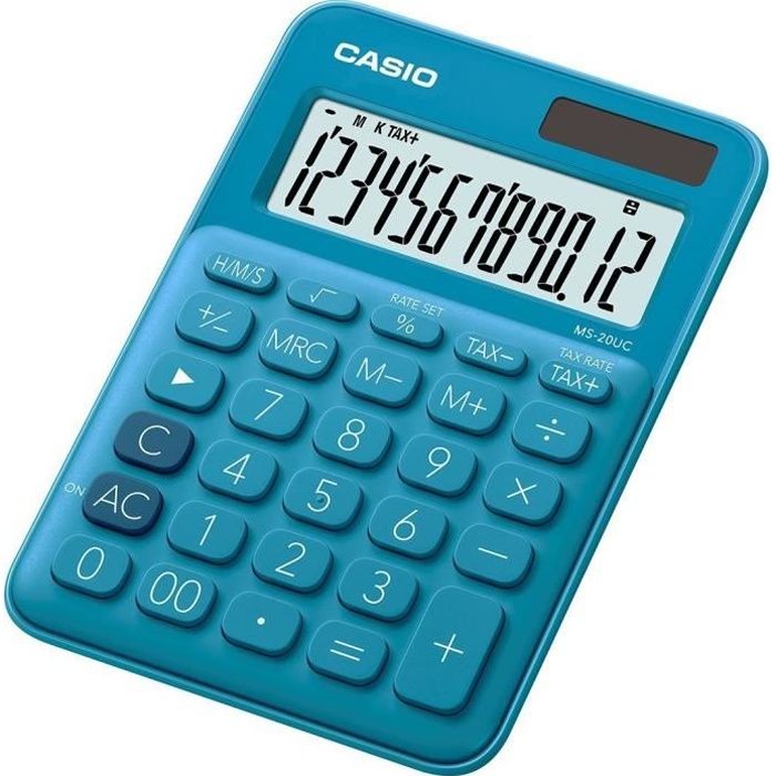 CASIO Calculatrice de poche MS-20UC-BU-S-EC bleue