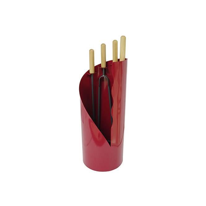 DELTA Serviteur Diva en acier rouge avec 4 accessoires
