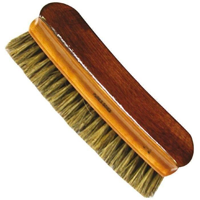 Brosse à vêtements cintré vernie - fibre de soie - gris