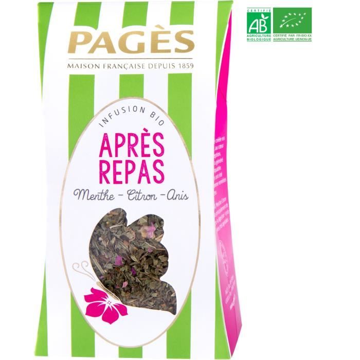 PAGES Infusion Après-Repas - Menthe, Citron, Anis - Vrac - Bio