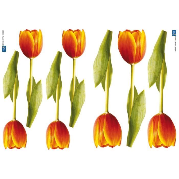 PLAGE Stickers adhésif mural Taille S - Tulipes2 planches 29,7 x 21 cm, divers motifs