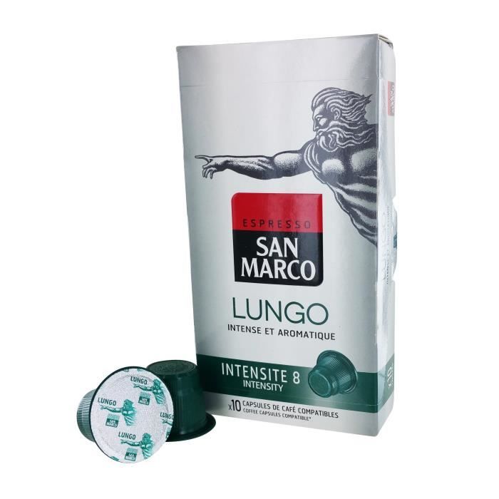SAN MARCO Capsules Lungo - Par 10 - Compatible Nespresso