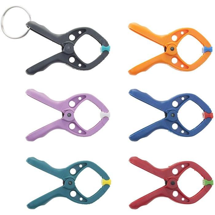 WOLFCRAFT 6 Micro-pinces de serrage à ressort microfix S avec 1 anneau porte-clés