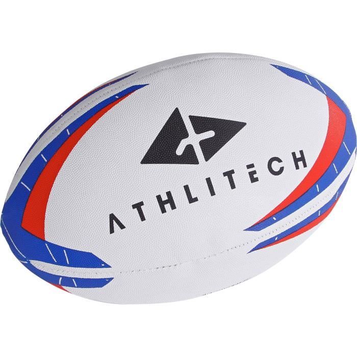 ATHLI-TECH Ballon de rugby - Taille 5 - Mixte - Noir et Rouge