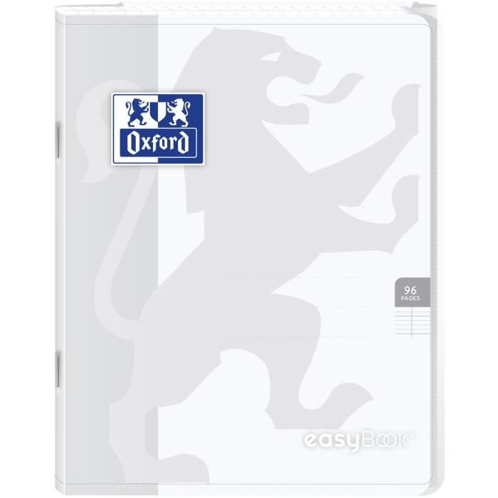 OXFORD Cahier Easybook agrafé - 17 x 22 cm - 96p seyès - 90g - Incolore