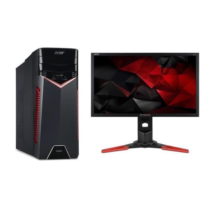 PC ACER Aspire GX-781 - i5-7400 - RAM 8Go - 1To HDD + 128Go SSD - GTX 1050 2Go + Ecran Predator XB241H 24\