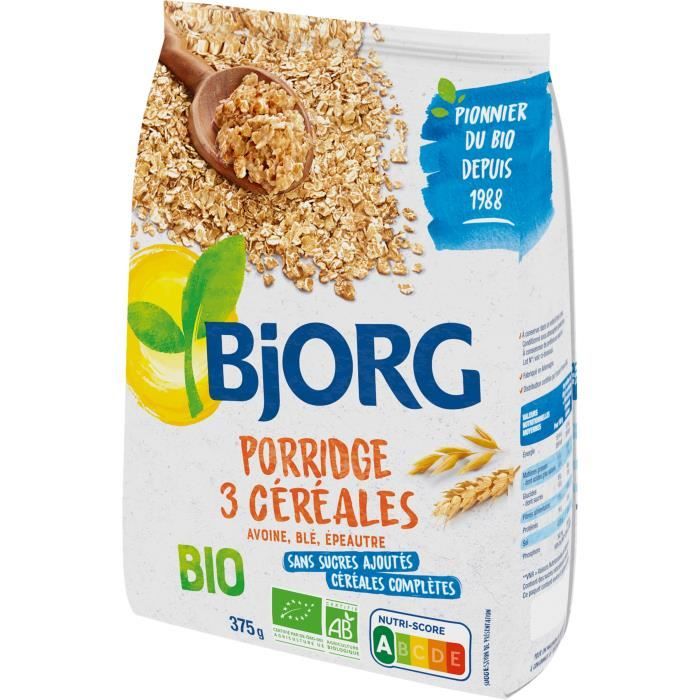 BJORG Porridge 3 Céréales Bio 375g