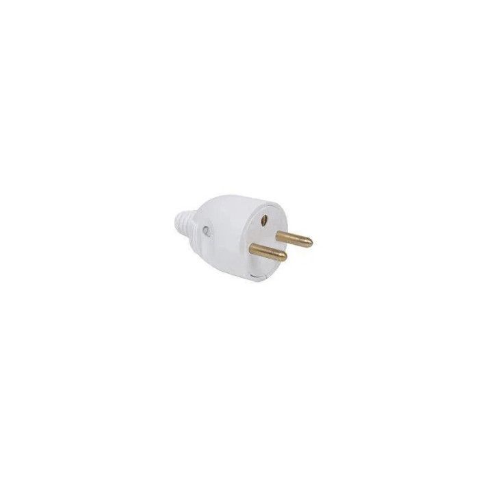 DEBFLEX Fiche mâle 2P+T 16 A sortie droite blanc