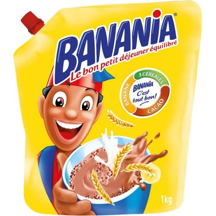 BANANIA Chocolat en poudre 3 céréales 1kg