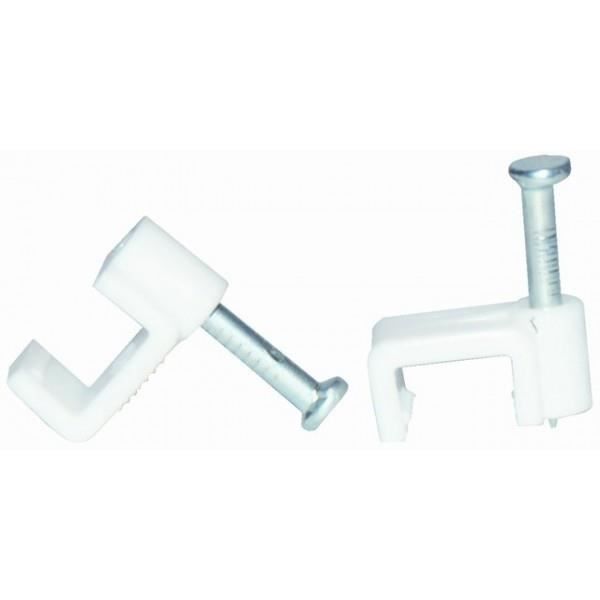 VOLTMAN Lot de 20 attaches professionnelles - câble méplat 1 mm² - Blanc