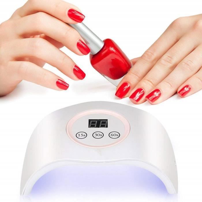 4 Vernis Nail Electrique Ongles 60 Empoules Positions Lampe Sèche LedMinuteur Portable Art Led 12w blanc Pour Avec 0wPOkn