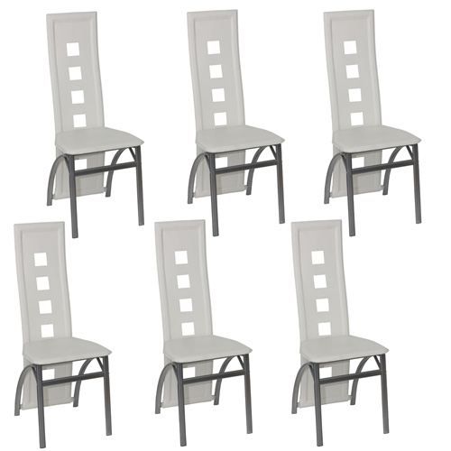Lot 6 Chaises Design Blanches Achat Vente Chaise Cdiscount