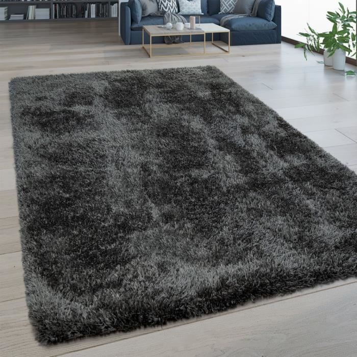 Tapis Shaggy à Poils Longs Tapis Poil Long Gris Salon Facile