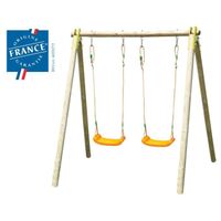BALANÇOIRE - PORTIQUE TRIGANO Portique bois pin traité 1,90 m 2 agrès BALANÇOIRE - PORTIQUE TRIGANO Portique bois pin traité 1,90 m 2 agrès