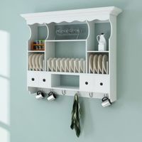 Berlioz Creations CB120B Buffet de Cuisine avec 6 Portes 1 tiroir Blanc Haute Brillance 120 x 46,5 x 190 cm