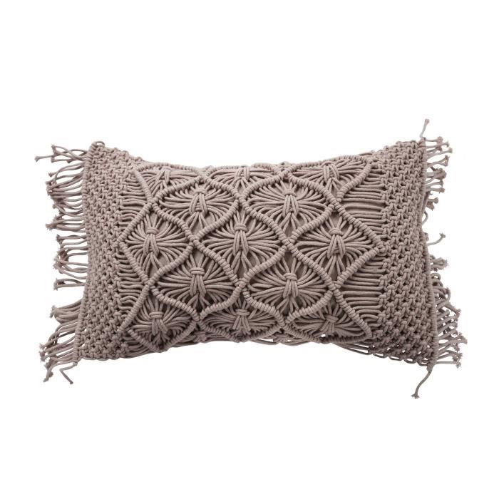 Coussin Macrame - 30 x 50 cm - Violet clair