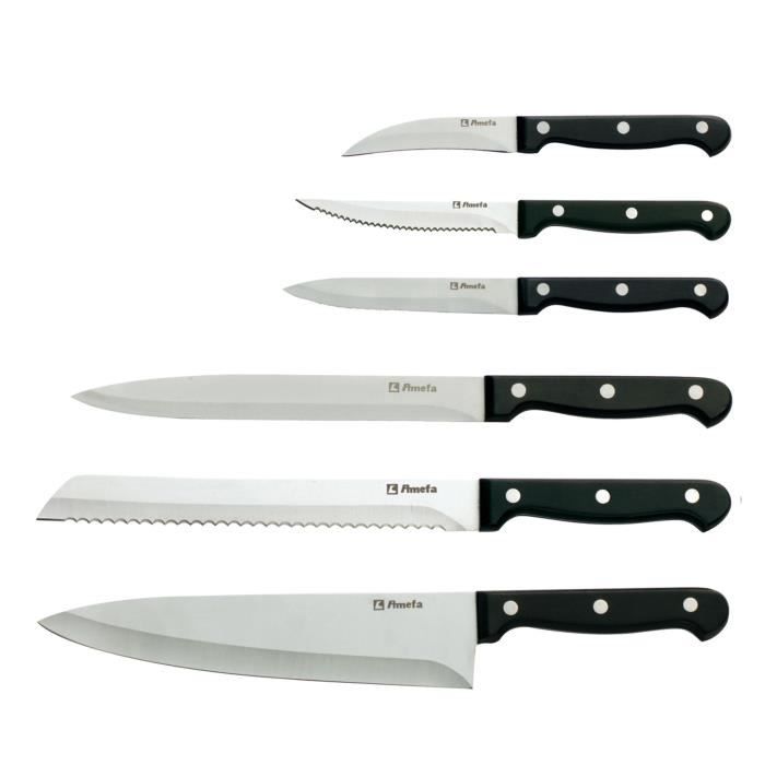 AMEFA Bloc de 6 couteaux de cuisine Gamme Stratus