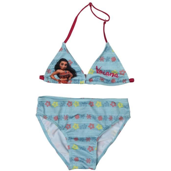 VAIANA Maillot de Bain 2 Pièces Turquoise Sérigraphié - Enfant Fille