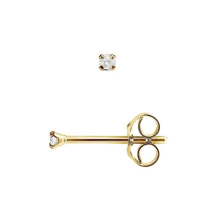 DIAMOND LANE Boucles d'Oreilles Puces Diamants Or Jaune 750° Femme