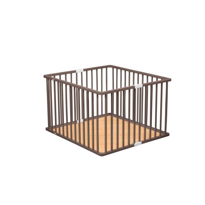 COMBELLE Parc pliant carré LEO avec fond pliant laque taupe