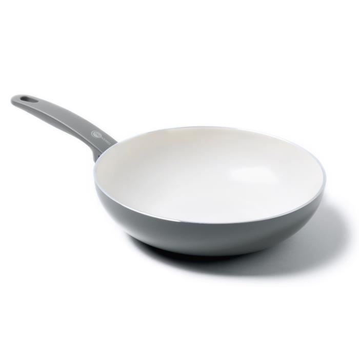 GREENPAN CAMBRIDGE Poêle Wok en céramique - Ø28cm - Gris et Crème