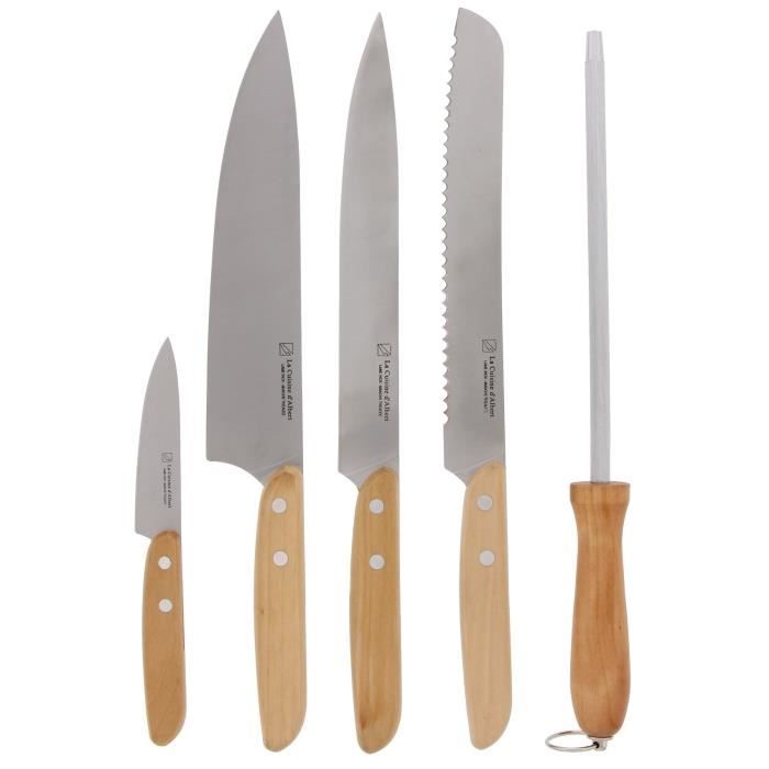 LA CUISINE D'ALBERT 71000 Coffret 4 couteaux + 1 fusil saveur