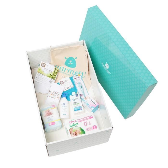 MARMOTT Babybox Naissance, Trousseau de Naissance avec Lit Bébé Conforme et Coffre à Jouet