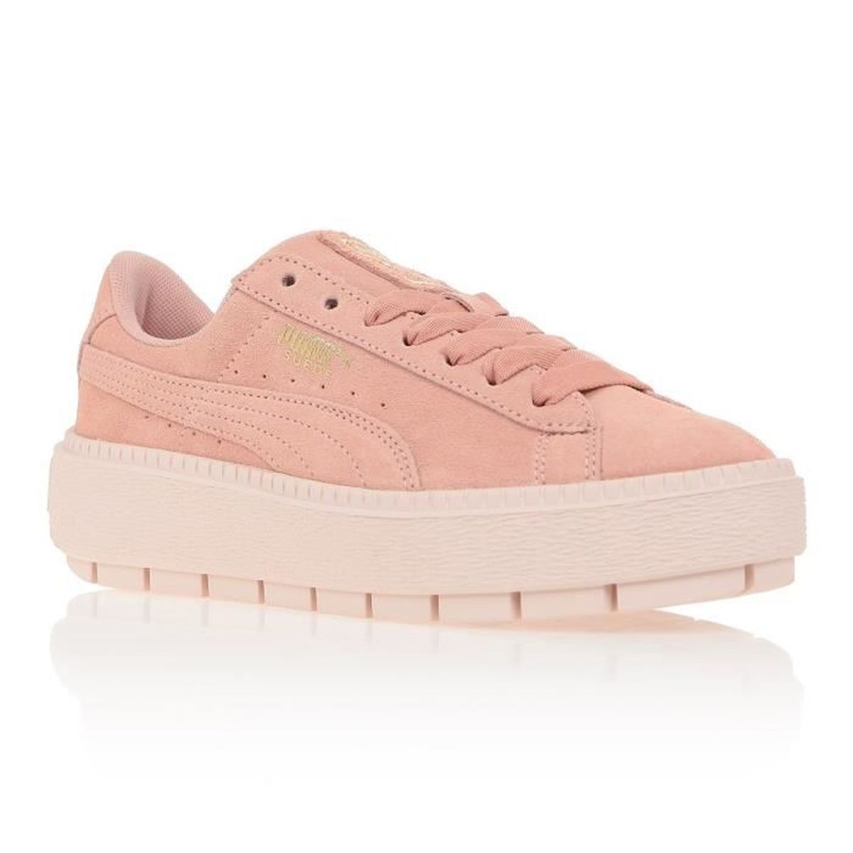 puma suede platform rouge